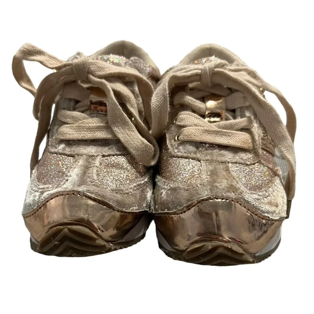 Joyfolie T10 Ari Gold Glitter & Velvet Sneakers